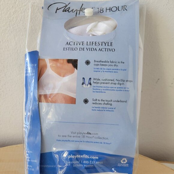 NWT – Playtex 18-Hour Cooling Comfort Wire-Free Bra (Size: 44D) - Picture 7 of 8